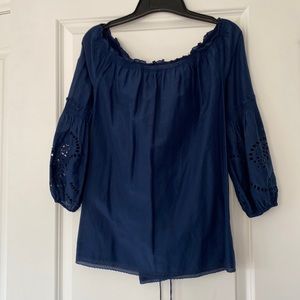 Guess by Marciano Off-the-shoulder Navy Top